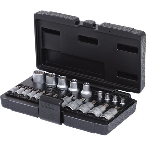 KS TOOLS  1/4"+1/2"  Juego de llaves  de vaso Torx  21 pzs.  - 911.4307 (1/2)