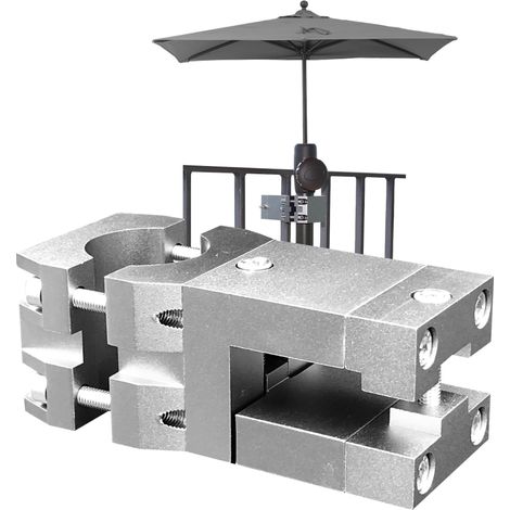 Support de parasol stable - Pied de parasol pour balcon - Balustrade carrée - Fixation sûre du parasol sans perçage (1/5)