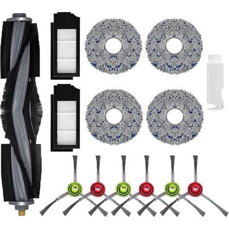 ALLIANDISKit accessoires Rechange pour Ecovacs Deebot X1 Omni, X1 e Omni, X1 Turbo, T10 Turbo/Omni Robot Aspirateur, 1 Brosse, 2 Filtres, 6 Brosses Latrales, 4 Chiffons Serpillres, 1 Brosse Nettoyage (1/5)