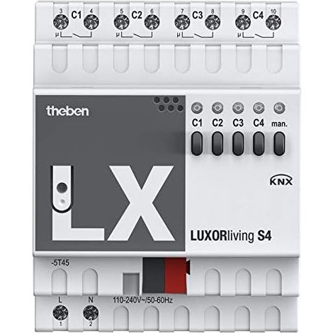 Theben Smart Home-System LUXORliving S4 4 Kanäle Bussystem-Schaltaktor