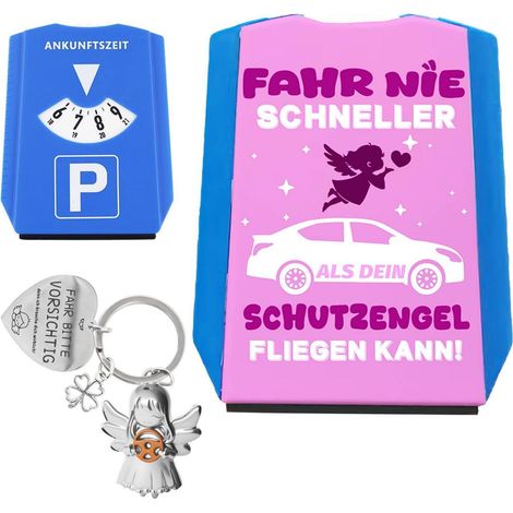 Parkscheibe mit Schutzengel Schlüsselanhänger, Geschenk für Autofahrer (1/5)