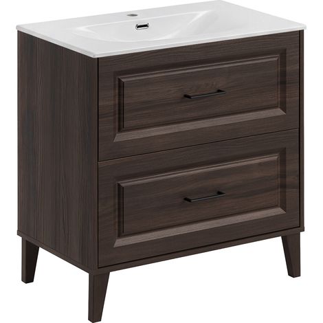 Mobile bagno con lavabo Moka marrone 80cm (1/5)