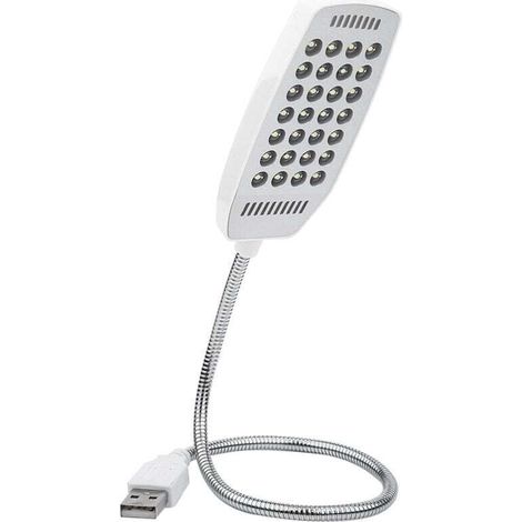 UlisemLampe de lecture portable flexible à col de cygne mini USB 28 LED avec interrupteur pour ordinateur de bureau et clavier d'ordinateur MAC (blanc), lampe de lecture USB, lumière USB