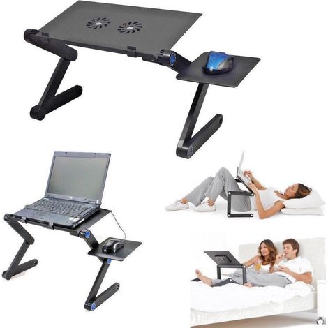 Trade Shop - Mesa Plegable Portátil Para Portátil Panel Del Ratón Disipador De Calor - (1/5)