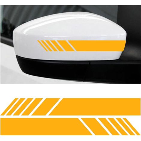 CCYKXA  2 Stück reflektierende Auto-Rückspiegelaufkleber, individueller reflektierender Seitenstreifen (Gelb)