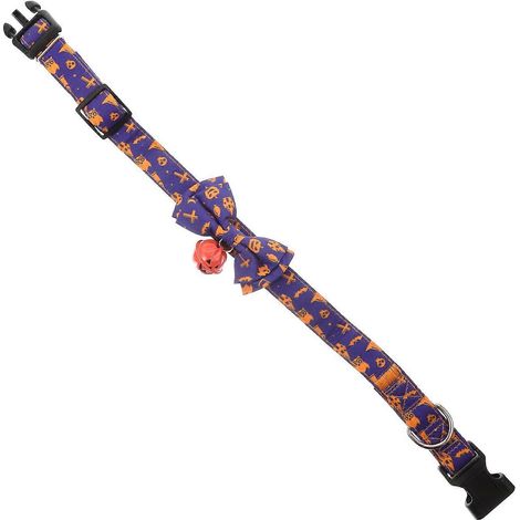 3 piezas de collar morado con pajarita para gato de Halloween para decoración de fiestas de mascotas (1/5)