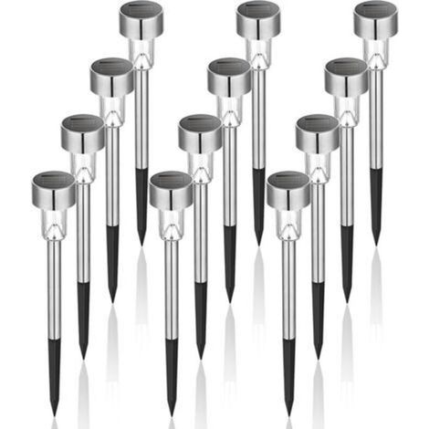 [NEVER USED] Set of 12 (warm white) waterproof stainless steel outdoor solar lights for patio, lawn, yard and landscape