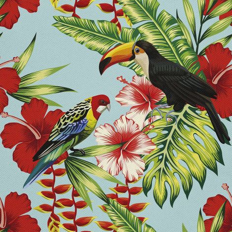 Tela decorativa Oxford para exteriores - motivo de loros y tucanes 2 I DX087 (1/5)