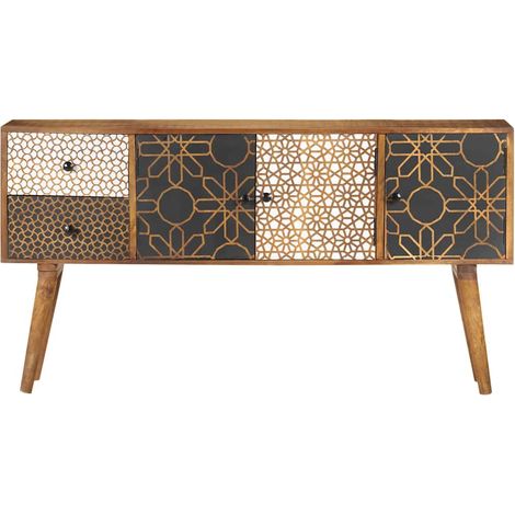 Maison Exclusive - Buffet avec motif imprimé 130x30x70 cm Bois de manguier massif (1/5)