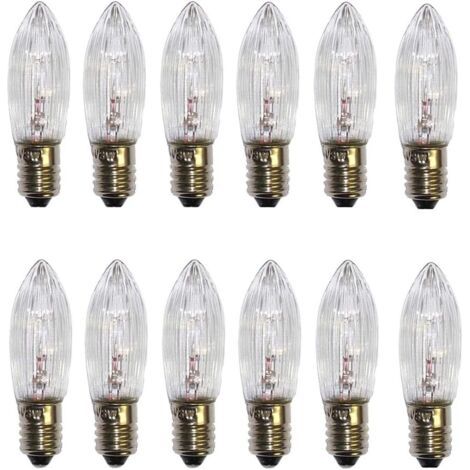 Filiyano-Lot de 12 ampoules de rechange E10 - Blanc chaud - 34 V - 3 W - Pour lustres - Guirlandes lumineuses - Spots - 2700 K [Classe énergétique G] (1/4)