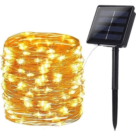 Guirlande Lumineuse Solaire Exterieur, 22M 200 LED Lumières de Jardin Lampe Solaire Exterieur étanche 8 Modes Lumière Décorée pour Jardin Cour Maison Nol Fête Mariage, Blanc Chaud (1/5)