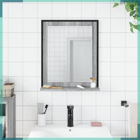 Miroir de salle de bain - 842419 - Sonoma gris - Avec étagère - 50 x 12 x 60 cm (1/5)