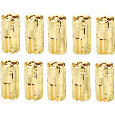Lot de 10 charnières cylindriques en laiton invisibles dissimulées pour portes en bois, armoires, caravanes, 10 mm