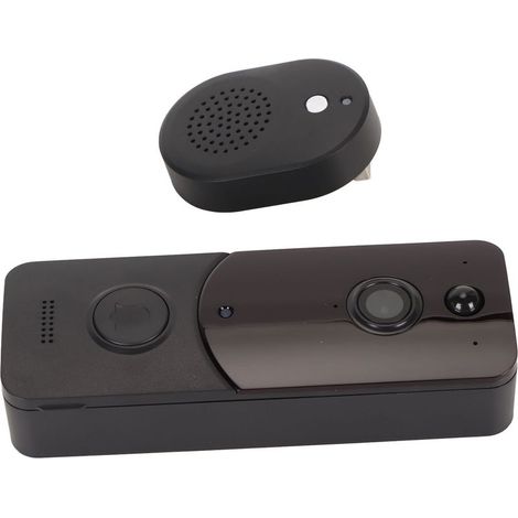 Sonnette vidéo sans fil WiFi intelligente pour maison caméra porte HD vision nocturne reconnaissance formes humaines interphone visuel surveillance noir (1/5)