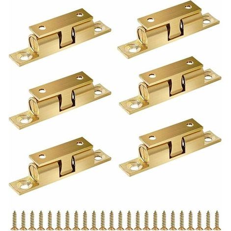 6-teiliger Doppelrollenriegel, 60 mm Doppelspann-Türriegel aus Messing mit Kugellager, robuster Messing-Schranktürriegel für Schubladenschränke (1/4)