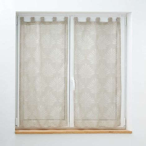 Paire droite passants 2 x 60 x 90 cm voile tisse applique levita Taupe (1/3)