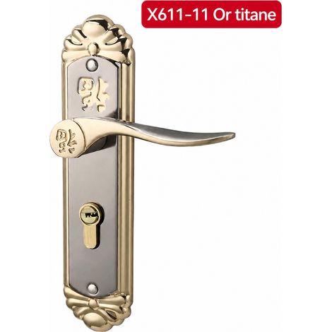 Serrure mécanique à poignée X611-11 finition titane doré pour porte intérieure en bois x611-11 1 kg – Livraison gratuite