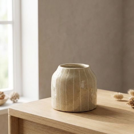 Artisan Natural Glazed Lined Vase (1/2)