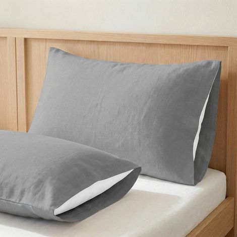 Taie Oreiller pour lit 105 cm 100% Coton Gris Argent (1/5)