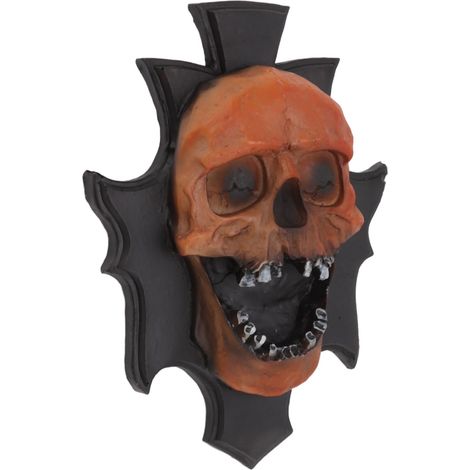 Lampe décorative tête de mort en résine, veilleuse squelette à suspendre au mur, décoration idéale pour Halloween. (1/5)