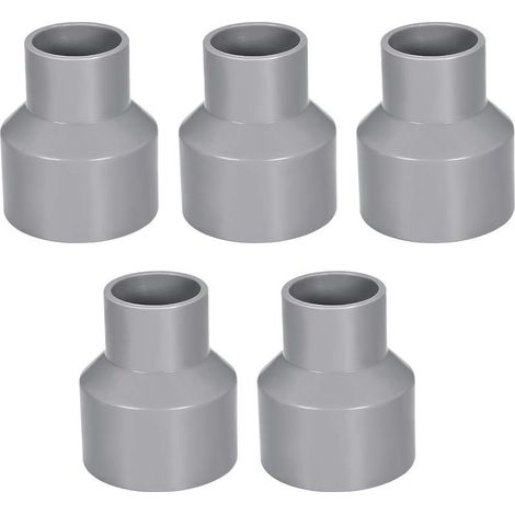 50mm x 32mm Réducteur Tuyau PVC Raccord Couplage Accouplement Moyeu Par Moyeu DWV Gris 5Pcs (1/3)