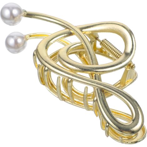 Fermaglio per capelli decorativo in metallo con note musicali 1. Grande fermaglio a pinza per fissare acconciature femminili voluminose. Elegante e adatto all'uso quotidiano.