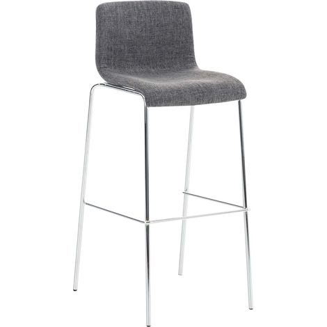 Sgabello Bar HOVER in Tessuto grigio chiaro cromo (1/5)