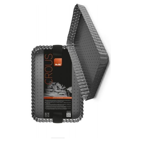 Ibili Molde perforado rectangular negro 31 x 21 cm