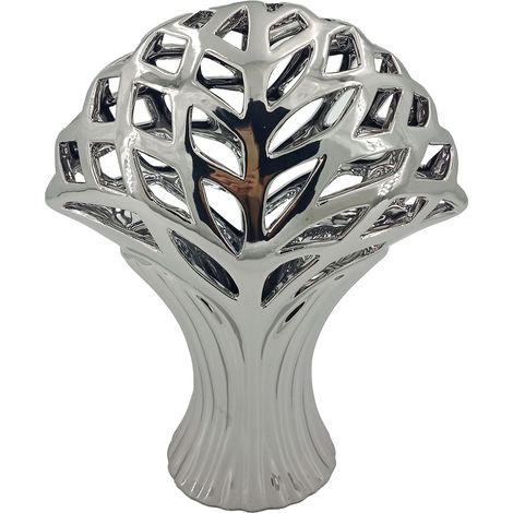 Signes Grimalt Figura De Sobremesa Decoracion  Figura Árbol Jarrones Y Portavelas Plateado 10x19x23cm 31542