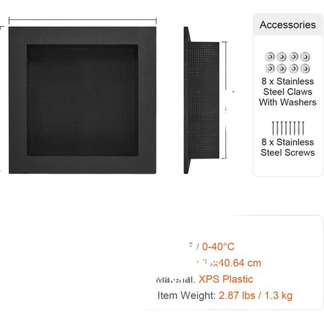 Nicchia per doccia, organizer da parete, design a due livelli, 40x40 cm, 1 ripiano (1/2)