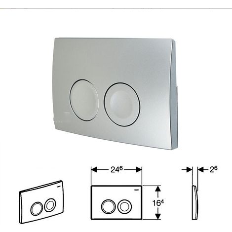 Spülplatte Delta21 Dual-Flush Silber Elektrische Spülplatte für Toiletten Hochwertig Kunststoff Dauerhaft