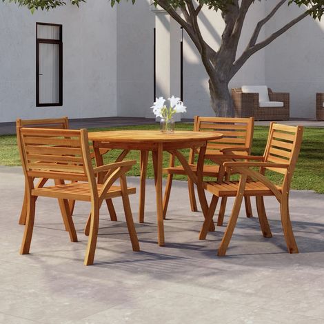 Table d'extérieur Table de salon de jardin - Ø 110 cm Bois d'acacia solide BV277299 - BonneVie (1/5)