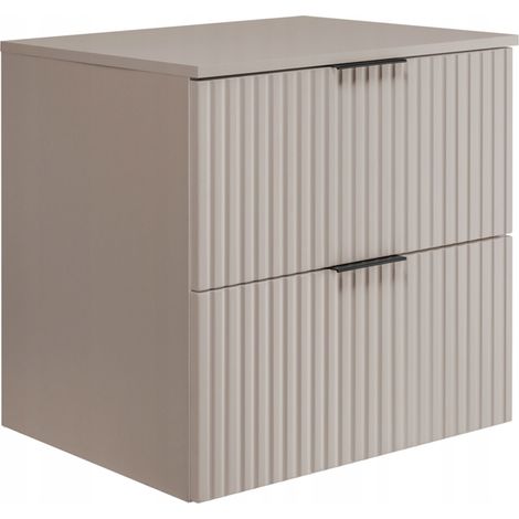 Rodan Waschbeckenunterschrank 60 cm, Beige Matt mit Cashmere-Waschtischplatte, 46 x 60 x 57 cm, feuchtraumgeeignet
