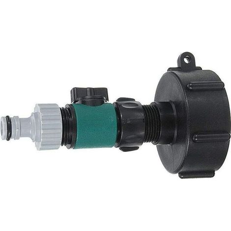 Lot de 2 adaptateurs IBC pour tuyau d'eau, connecteur de réservoir d'eau IBC S60X6 avec robinet pour l'irrigation agricole, jardin, balcon (1/5)