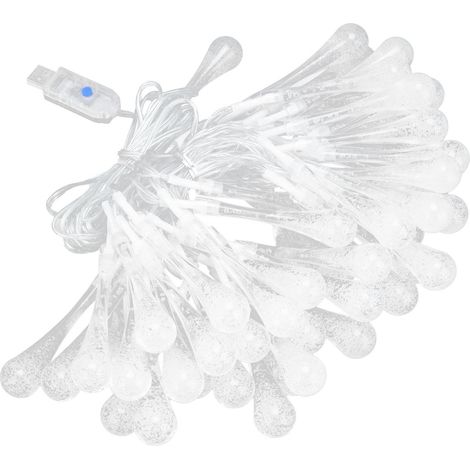 50 LED Lichterkette IP45 16 Farben USB-Fernbedienung Wassertropfenlampe für Außenbereich Hof Rasen (1/5)