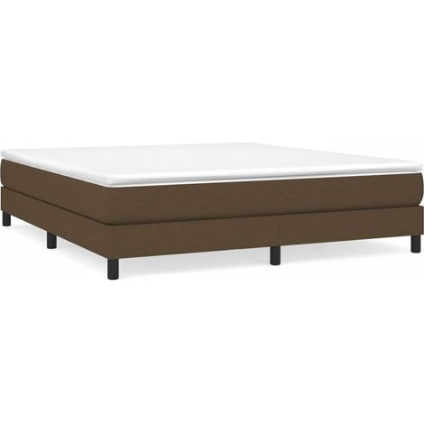 Maison Exclusive - Cadre de lit à lattes marron foncé 160x200 cm tissu