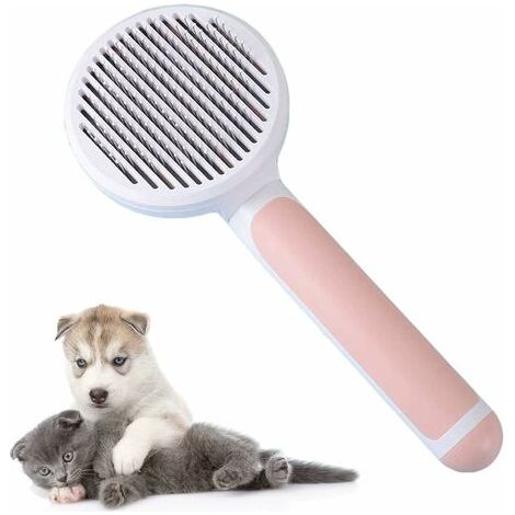 Pair - Brosse Autonettoyante Poils Morts pour Chat Chien, Brosse Chiens et Chats, pour Toilettage du Chien Chat (1/4)