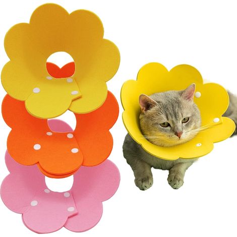 3PCS Collerette pour Chat, Collier de Protection pour Animaux Réglable, Anti Morsure Protection Cône Collerettes pour Chien Chat, Colliers élisabéthains pour Chats, Collerette Post OP (1/5)