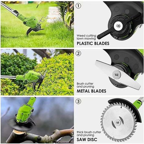 Coupe Bordure Lame De Rechange, 24V Coupe Bordure sans Fil avec Batterie Lame en Métal, Debroussailleuse Electrique Accessoires, pour Coupe Bordure sans Fil Garniture De Jardin,Plastic Blade