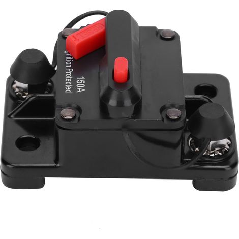 SENECESLI Disjoncteur en Cuivre à Réinitialisation Automatique, Porte-fusible étanche pour Voitures, Camions, Bateaux, DC12-42V, Rouge (150A)