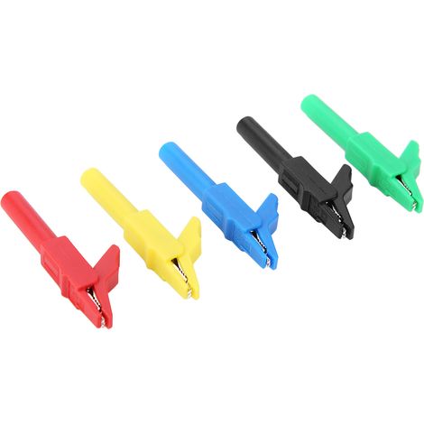 P2007 5 Stück vollisolierte Krokodilklemmen 15A/300V für 4-mm-Bananenstecker (1/5)