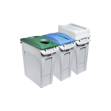 Rubbermaid  Stazione di raccolta differenziata  set da 3 SLIM