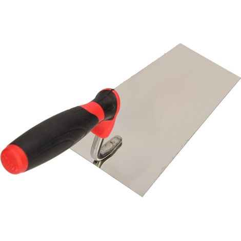 KOTARBAU Truelle trapézoïdale en acier inoxydable 160 mm x 70 mm Truelle de maçonnerie avec poignée en caoutchouc Truelle à stukateurspatule indispensable pour la maçonnerie (1/5)