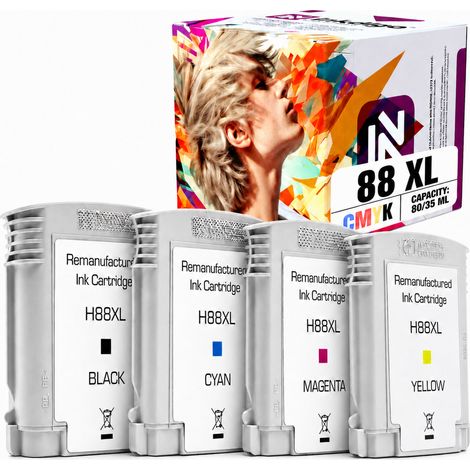 Inchiostro Inkdigo 88XL compatibile con le stampanti HP OfficeJet Pro K5300 L7480 K550 K8600, certificato TÜV. (1/5)