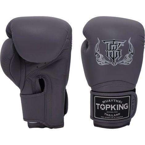 Gants de boxe thaï Top King Super Gray 16 oz (1/5)