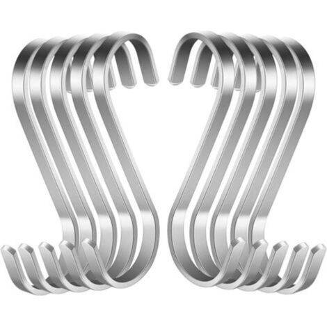 Set di 10 ganci a S multifunzionali per appendere, ganci in acciaio inox a forma di S, gancio S per bagno, camera da letto, ufficio e cucina (1/5)