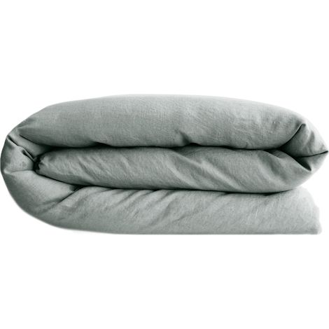 Housse de couette SONATE lin lavé froissé 260x240 cm (1/5)