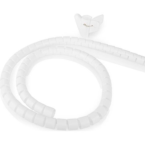 Gestion de cables manga espiral 1 pc grosor maximo del cable 28 mm educacion fisica blanco
