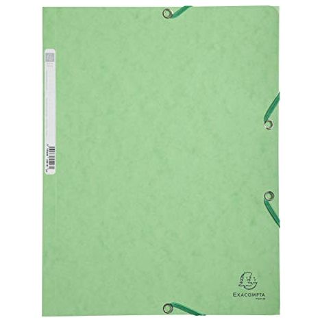 Chemise à élastique - EXACOMPTA - 3 rabats - 24 x 32 - Carte lustrée 390G - Vert Tilleul (1/5)