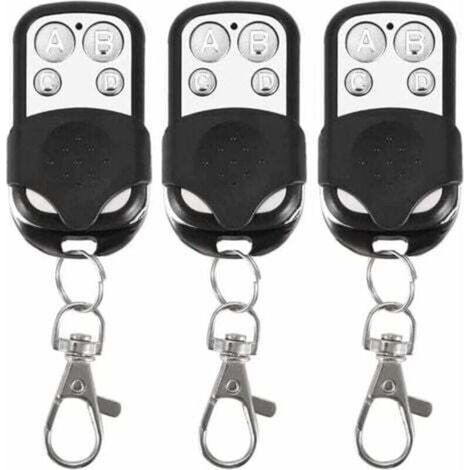 Set of 3 universal remote controls for automatic doors, 433MHZ frequency, fixed code, 4 buttons, for up to 4 doors.